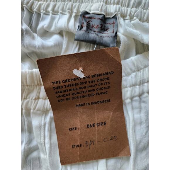 Nwt Exotic women's Boho Bali ivory pants and tunic top outfit set OS - Picture 5 of 13